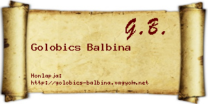 Golobics Balbina névjegykártya